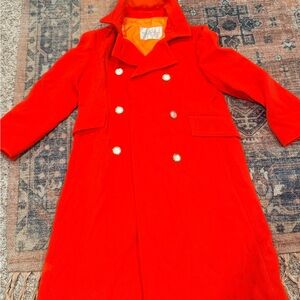 Women's Double-Breasted Red Coat